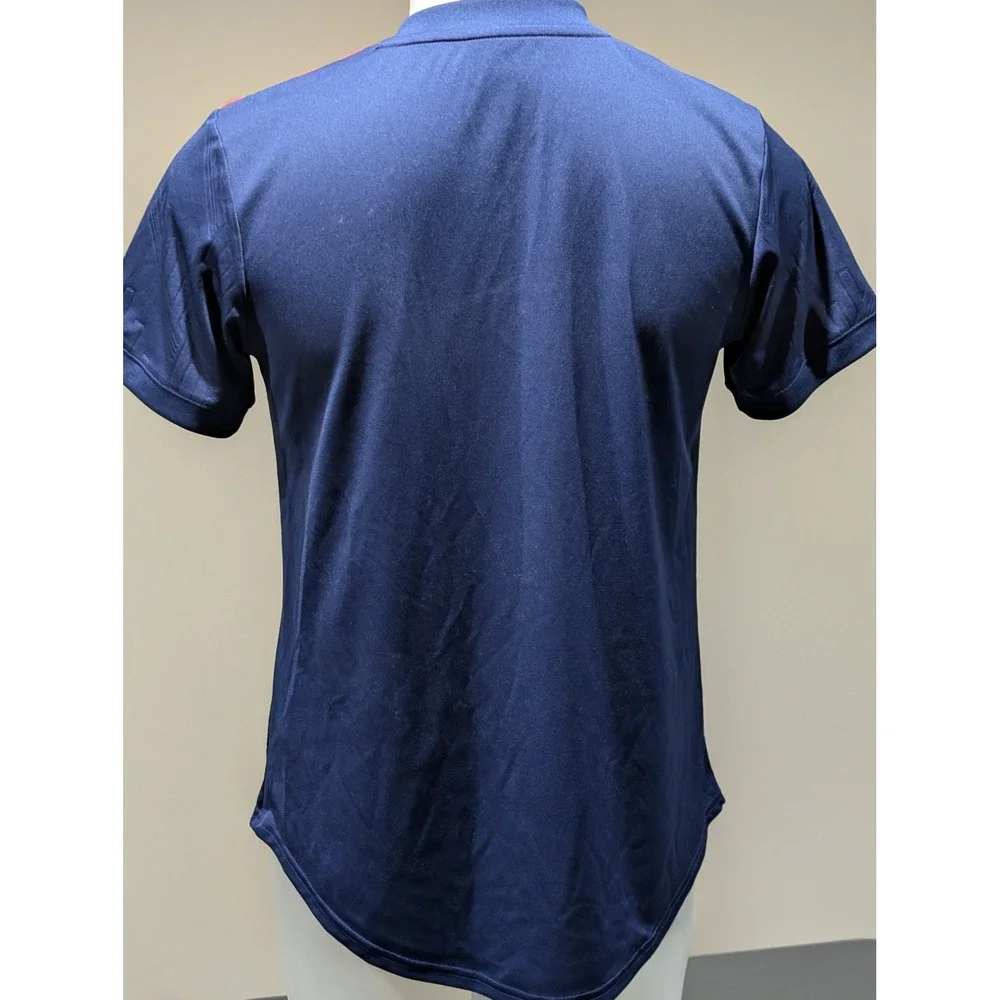Adidas Chicago Fire FC Jersey Mens Medium Navy Blue Red Short Sleeve V-Neck‎